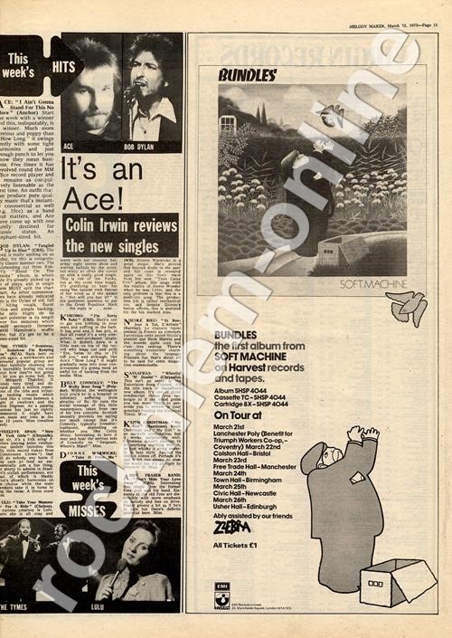 Soft Machine Zzebra Bundles Lanchester Polytechnic MM5 LP/Tour Advert 1975 - Zdjęcie 1 z 1